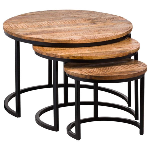 Hill Interiors Set Of Three Industrial Tables - Nests Of Tables