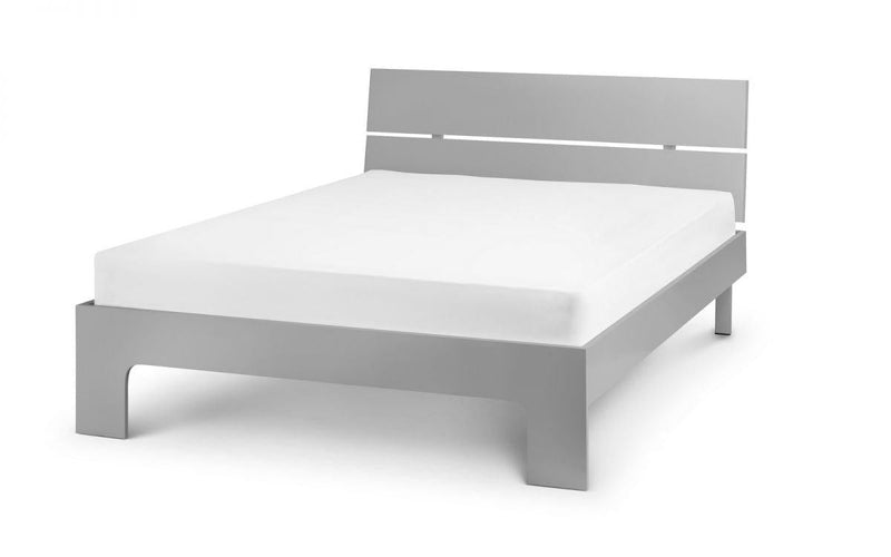 Julian Bowen Manhattan High Gloss Bed   -   Grey - Beds & Bed Frames