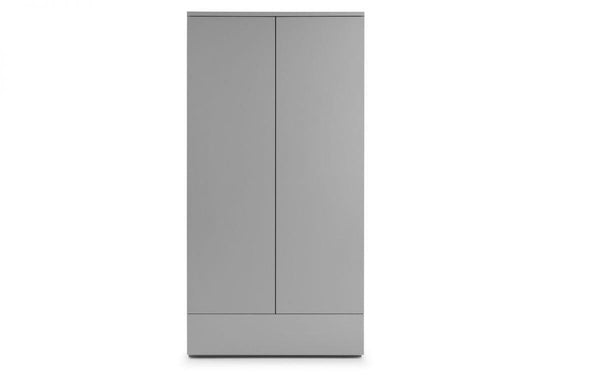Julian Bowen Monaco 2 Door 1 Drw Wardrobe - Grey Gloss - Cupboards & Wardrobes