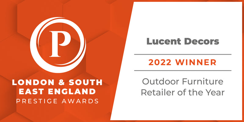 outdoor furniture retailer of the year 2022 for the London & South East England region by prestige awards