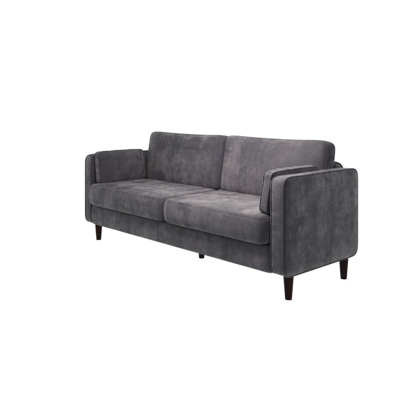 2 Seater Dark Grey Cushion Back Sofa