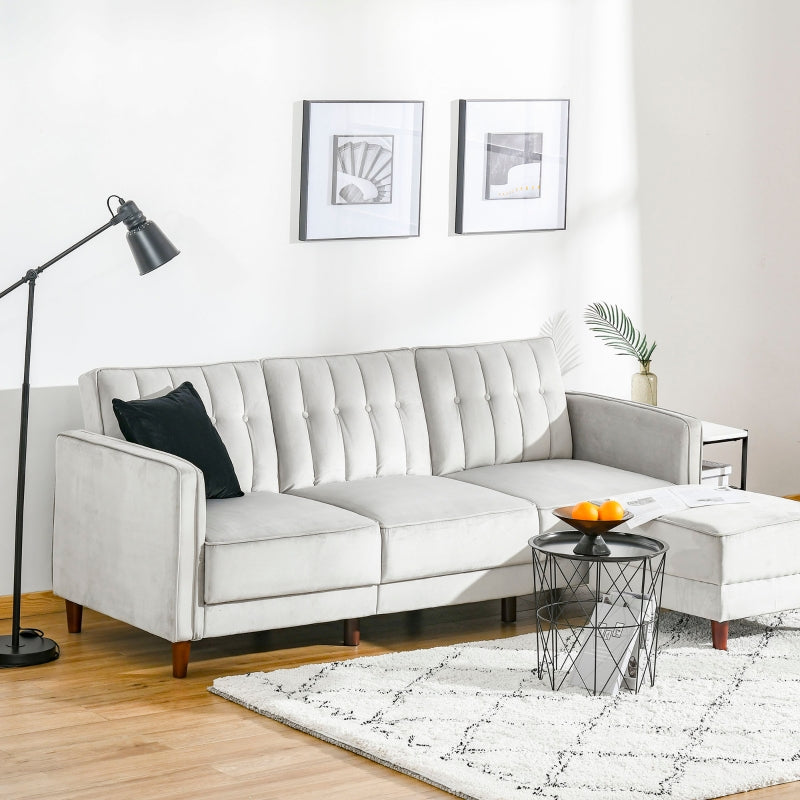 Light Grey Reversible 3-Seater Sofa