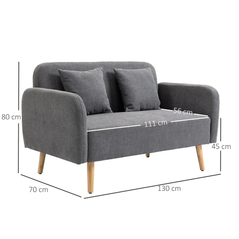 Grey Fabric 2 Seater Sofa
