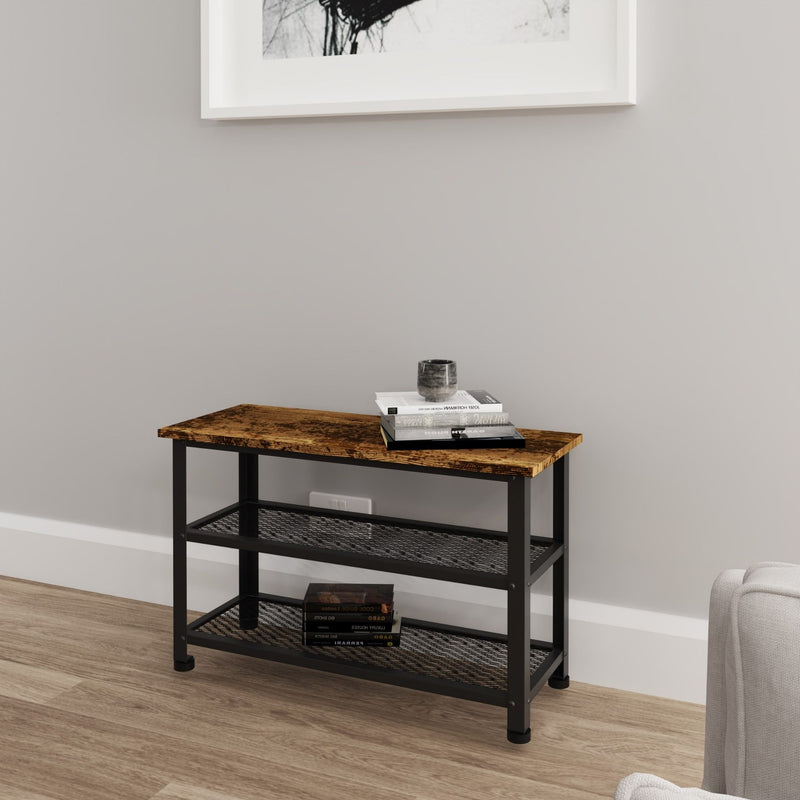Bala 3 Piece Living Set (TV Stand, Coffee Table & 2 Shelf Side Table) Rustic Oak