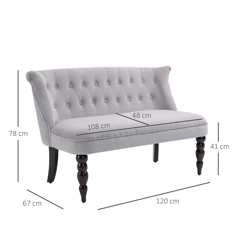 Vintage Grey Loveseat Without Arms