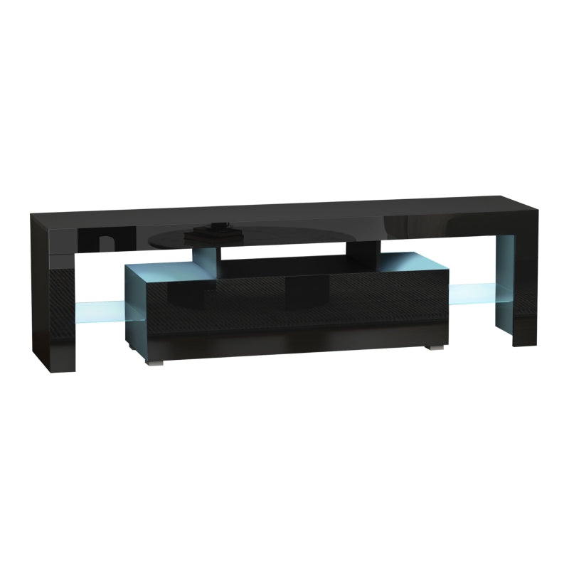 Gloss Black TV Stand With LED Lights