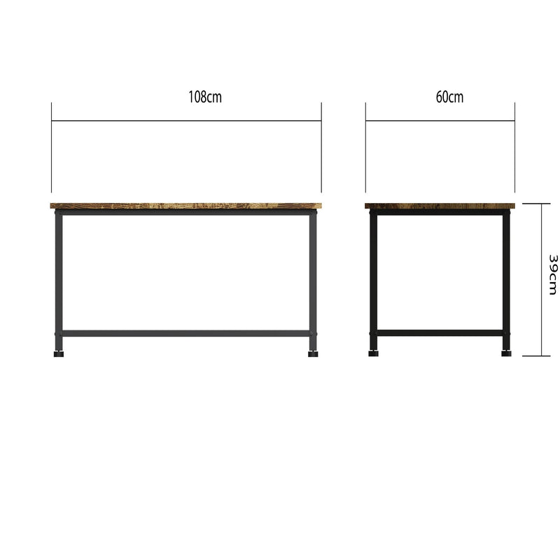 Bala 3 Piece Living Set (TV Stand, Coffee Table & 2 Shelf Side Table) Rustic Oak