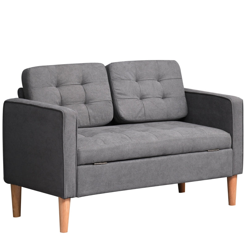 Fabric Couch With Storage (Grey)