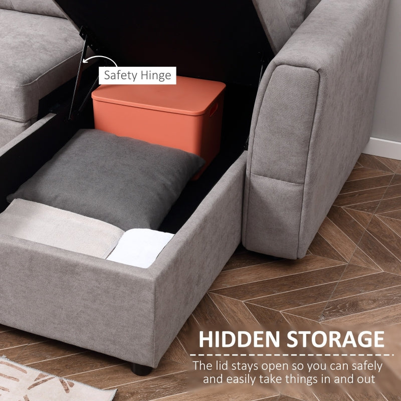 Grey Studio Corner Sofabed With Storage