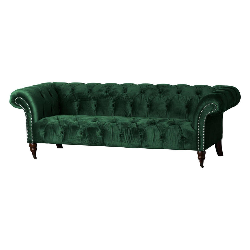 Hill Interiors Emerald Velvet Chesterfield Three Seater Sofa - Sofas & Armchairs