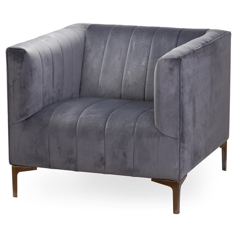 Hill Interiors Emperor Grey Velvet Arm Chair - Sofas & Armchairs