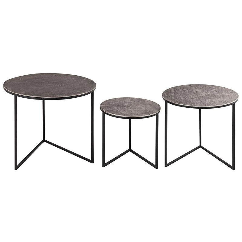 Hill Interiors Farrah Collection Nest of Three Round Tables - Nests Of Tables