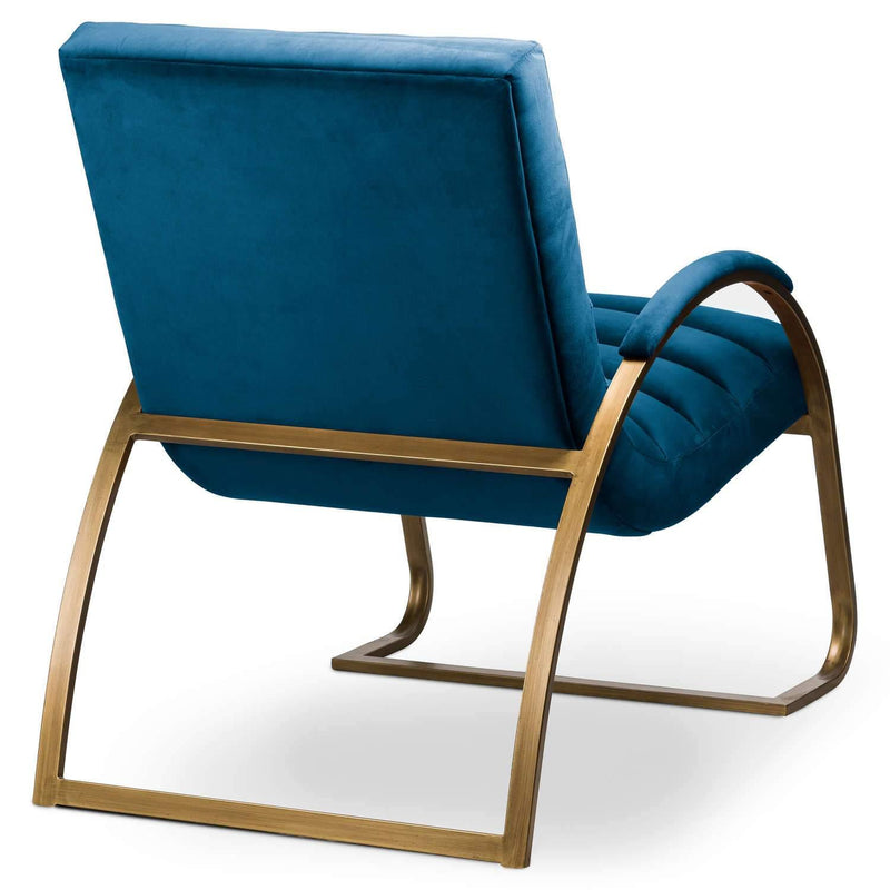 Hill Interiors Navy And Brass Ribbed Ark Chair - Occasional Chairs