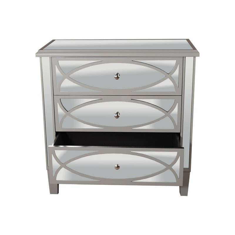 Hill Interiors Paloma Collection Mirrored Three Drawer Chest - Chest Of Drawers