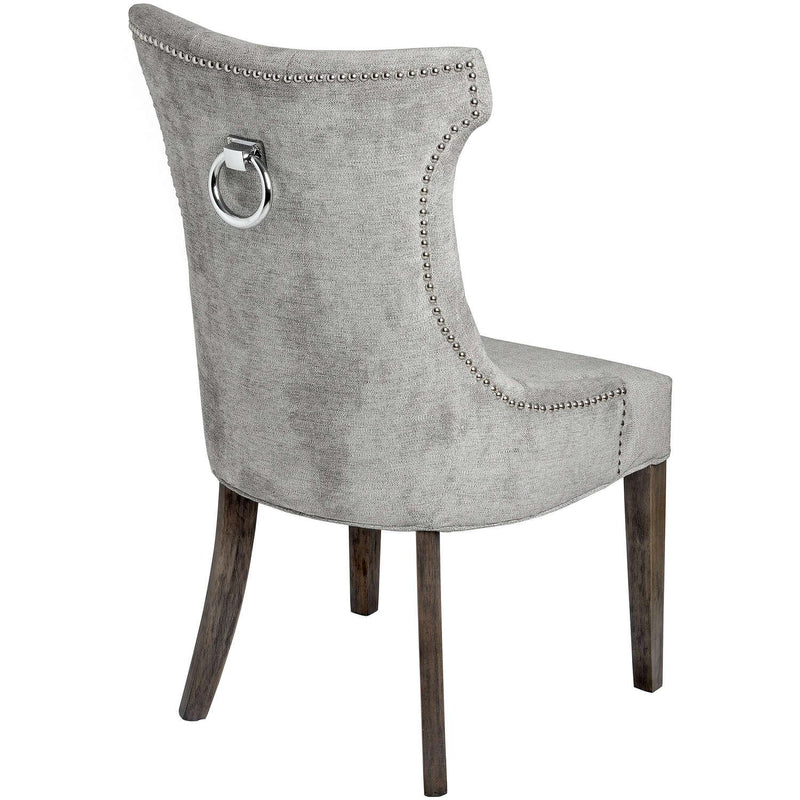 Hill Interiors Silver High Wing Ring Backed Dining Chair - Dining Chairs