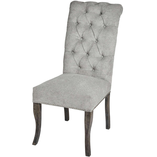 Hill Interiors Silver Roll Top Dining Chair With Ring Pull - Dining Chairs