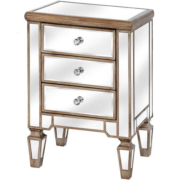 Hill Interiors The Belfry Collection Three Drawer Mirrored Bedside - Bedside Cabinets