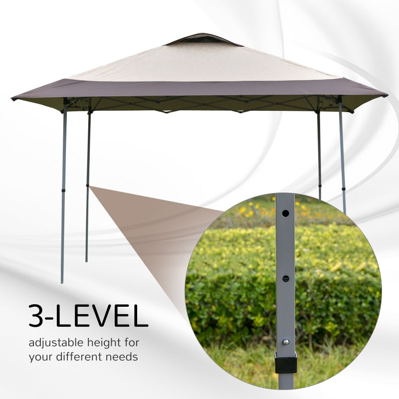 Simple Brown Gazebo With Adjustable Legs and Roller Bag