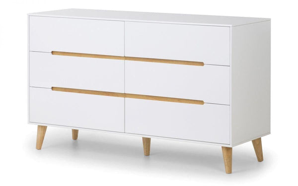 Julian Bowen Alicia 6 Drawer Wide Chest  -  Lacquered MDF - Chest Of Drawers