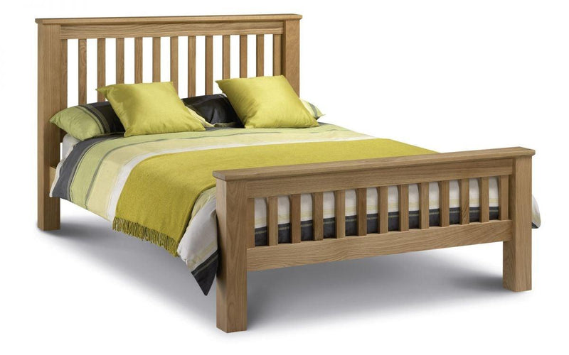 Julian Bowen Amsterdam Oak Bed   -   High Foot End - Beds & Bed Frames
