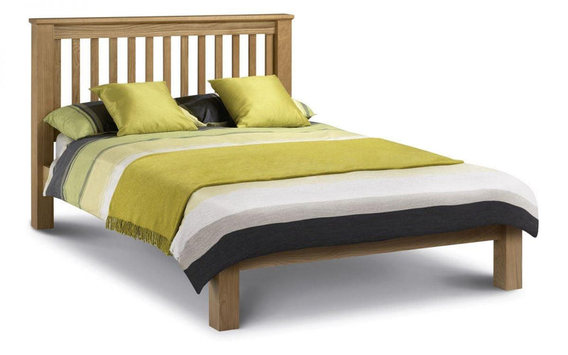 Amsterdam Farmhouse Style Double Solid Oak Bed - Low Foot End 