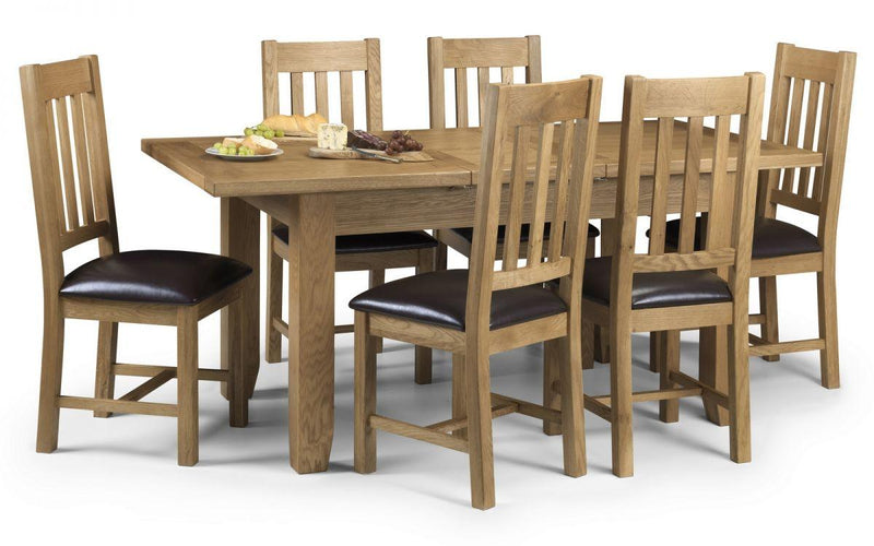 Julian Bowen Astoria Extending Oak Dining Table  -  Solid Oak with Real Oak Veneers - Dining Tables