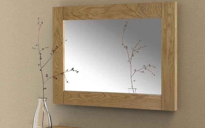 Julian Bowen Astoria Wall Mirror  -  Solid Oak - Face Mirrors