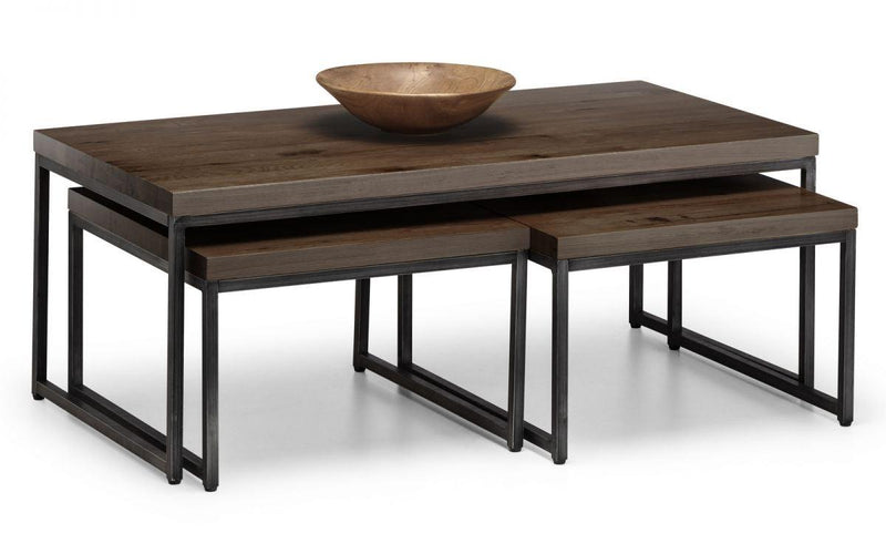 Julian Bowen Brooklyn Nesting Coffee Tables   -   Dark Oak - Coffee Tables