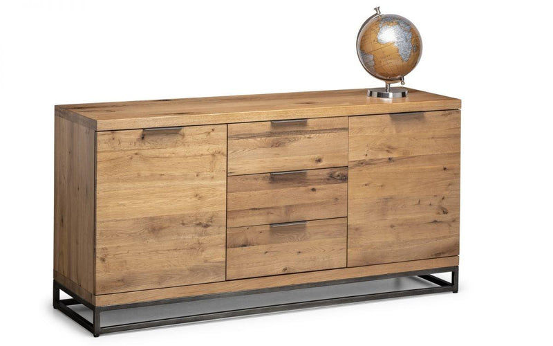 Julian Bowen Brooklyn Sideboard  -  Solid Oak with Real Oak Veneers - Sideboards