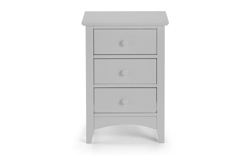 Julian Bowen Cameo 3 Drawer Bedside   -   Dove Grey - Bedside Cabinets