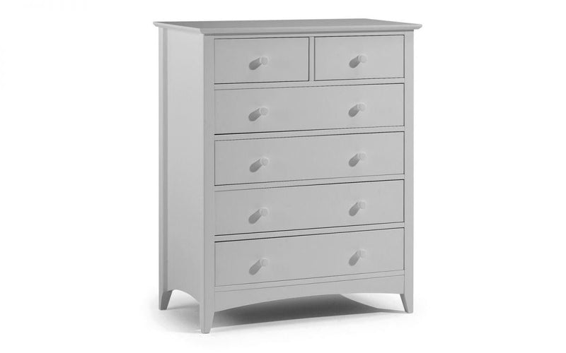 Julian Bowen Cameo 4+2 Drawer Chest   -   Dove Grey - Chest Of Drawers