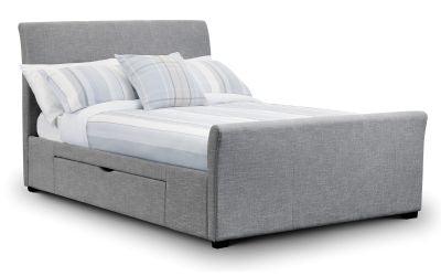 Julian Bowen Capri Fabric King Bed With Drawers Light Grey 150Cm - Beds & Bed Frames