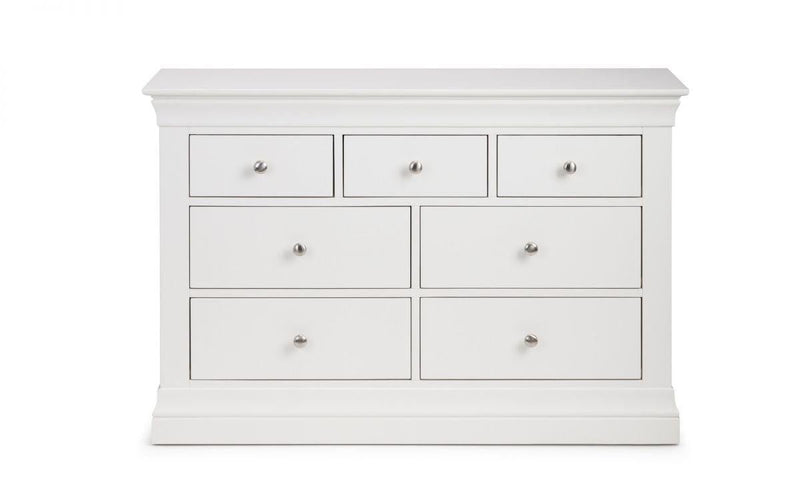 Julian Bowen Clermont 4+3 Drawer Chest   -   White - Chest Of Drawers