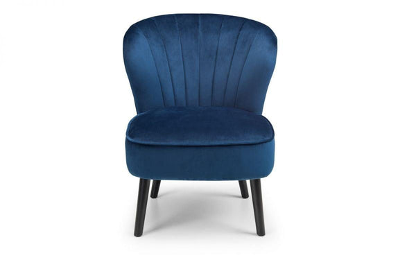 Julian Bowen Coco Velvet Accent Chair - Blue - Sofas & Armchairs