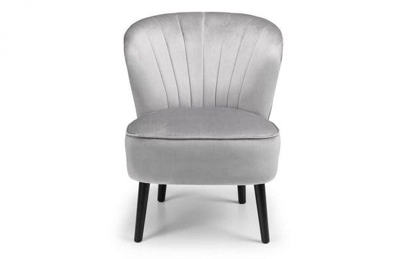 Julian Bowen Coco Velvet Accent Chair - Grey - Sofas & Armchairs