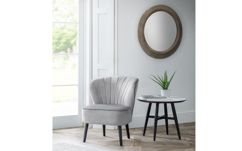 Julian Bowen Coco Velvet Accent Chair - Grey - Sofas & Armchairs