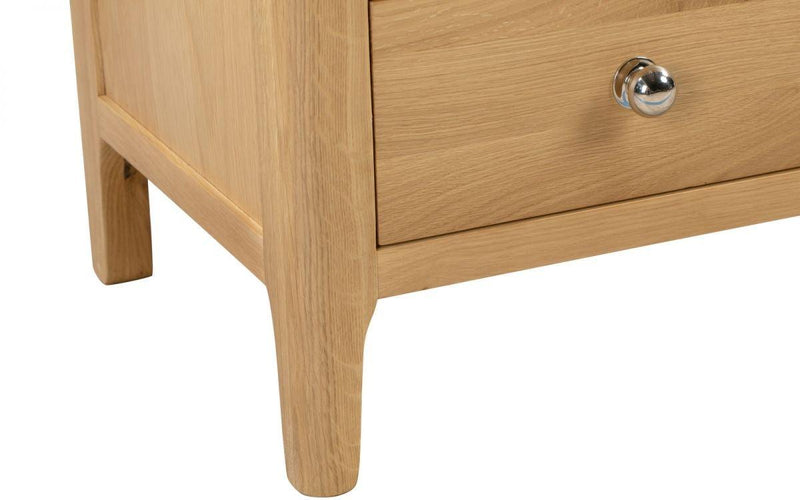 Julian Bowen Cotswold 4+2 Drawer Chest  -  Solid Oak with Real Oak Veneers - Chest Of Drawers