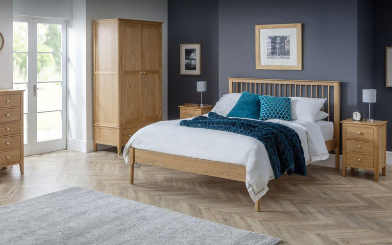 Julian Bowen Cotswold Bed  -  Solid Oak with Real Oak Veneers - Beds & Bed Frames