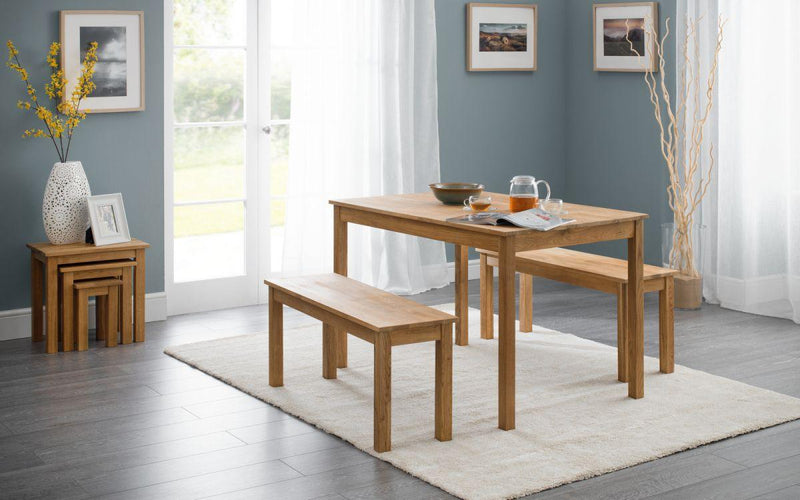 Julian Bowen Coxmoor Oak Rectangular Dining Table  -  Solid Oak - Dining Tables