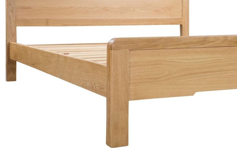 Julian Bowen Curve Bed  -  Solid Oak with Real Oak Veneers - Beds & Bed Frames