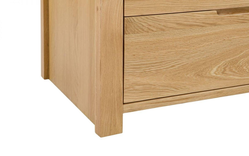 Julian Bowen Curve Combination Wardrobe  -  Solid Oak with Real Oak Veneers - Cupboards & Wardrobes