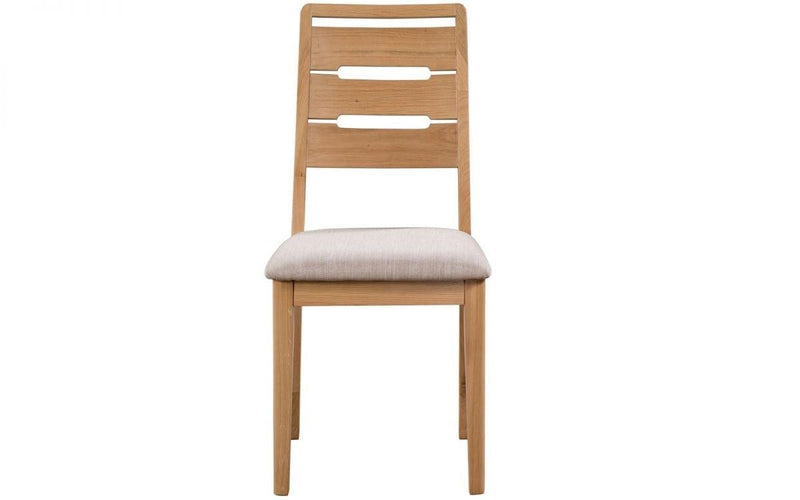 Julian Bowen Curve Dining Chair  -  Solid Oak with Real Oak Veneers - Dining Chairs