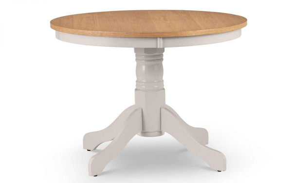 Julian Bowen Davenport Round Pedestal Table   -   Elephant Grey - Dining Tables