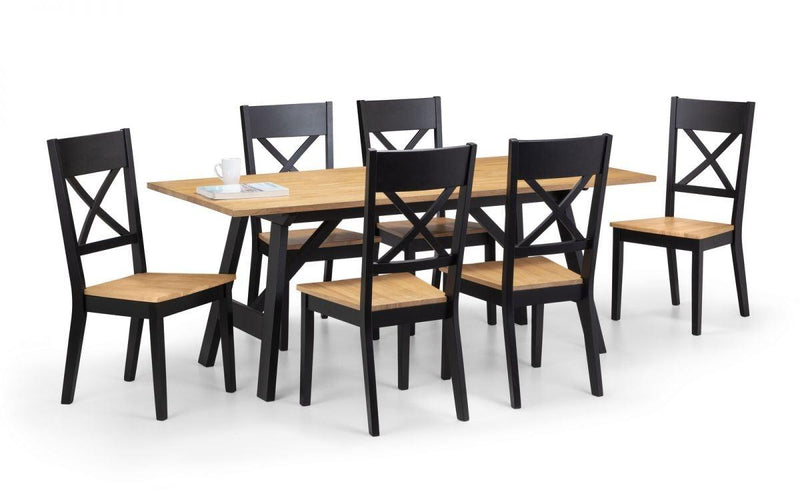 Julian Bowen Hockley Table Black/Oak - Dining Tables