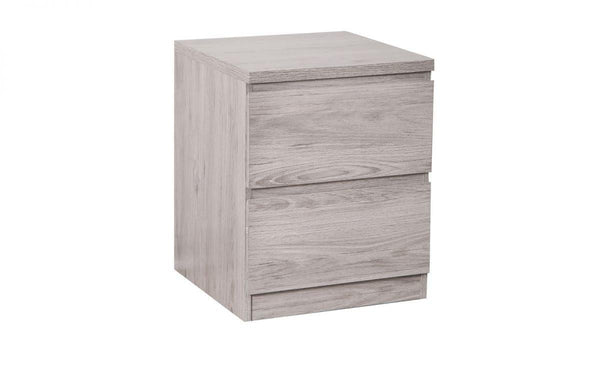 Julian Bowen Jupiter 2 Drawer Bedside   -   Grey Oak - Bedside Cabinets