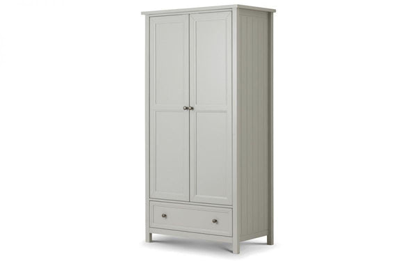 Julian Bowen Maine 2 Door Combination Wardrobe - Dove Grey - Cupboards & Wardrobes
