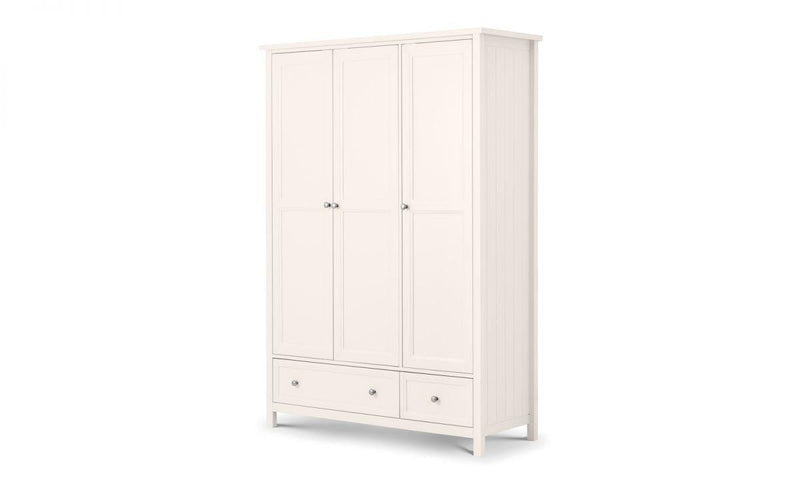 Julian Bowen Maine 3 Door Combination Wardrobe   -   Surf White - Cupboards & Wardrobes