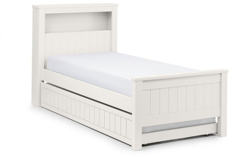 Julian Bowen Maine Bookcase Bed   -   Surf White - Beds & Bed Frames