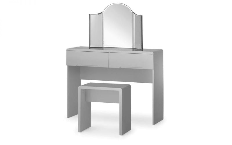 Julian Bowen Manhattan Dressing Table with 2 Drawers   -   Grey - Dressing Tables & Stools