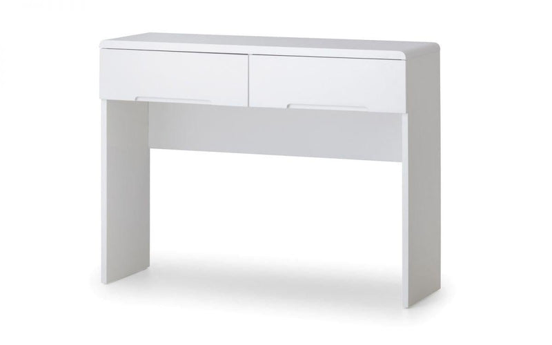 Julian Bowen Manhattan Dressing Table with 2 Drawers   -   White - Dressing Tables & Stools